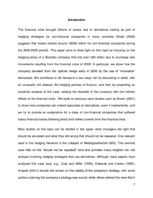 Corporate Hedging: What, Why and How? (1996)